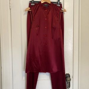 Vintage United Colours of Bentton satin pantsuit.